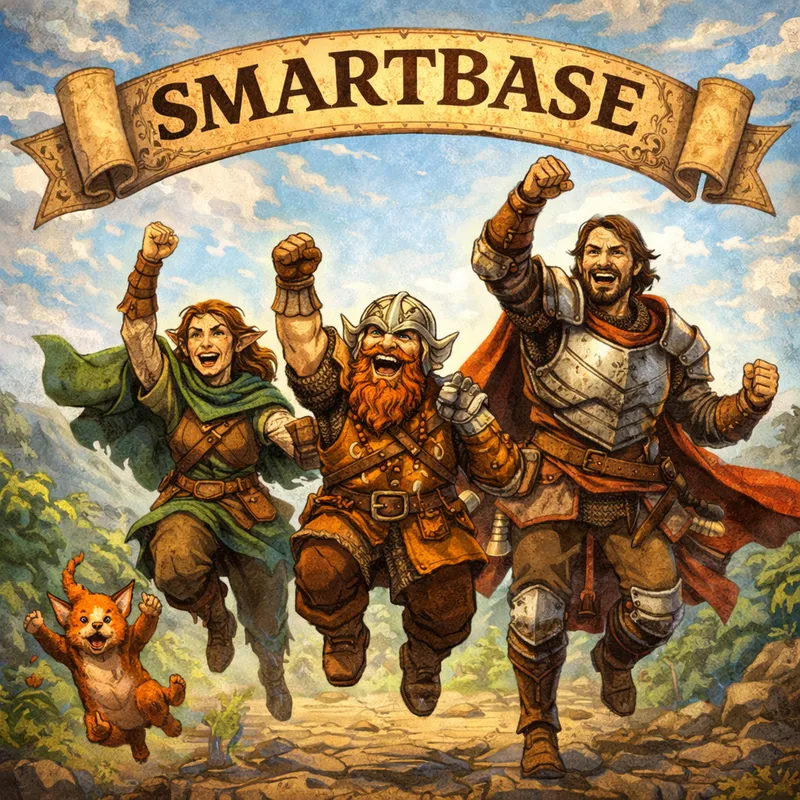 A party of adventurers celebrating